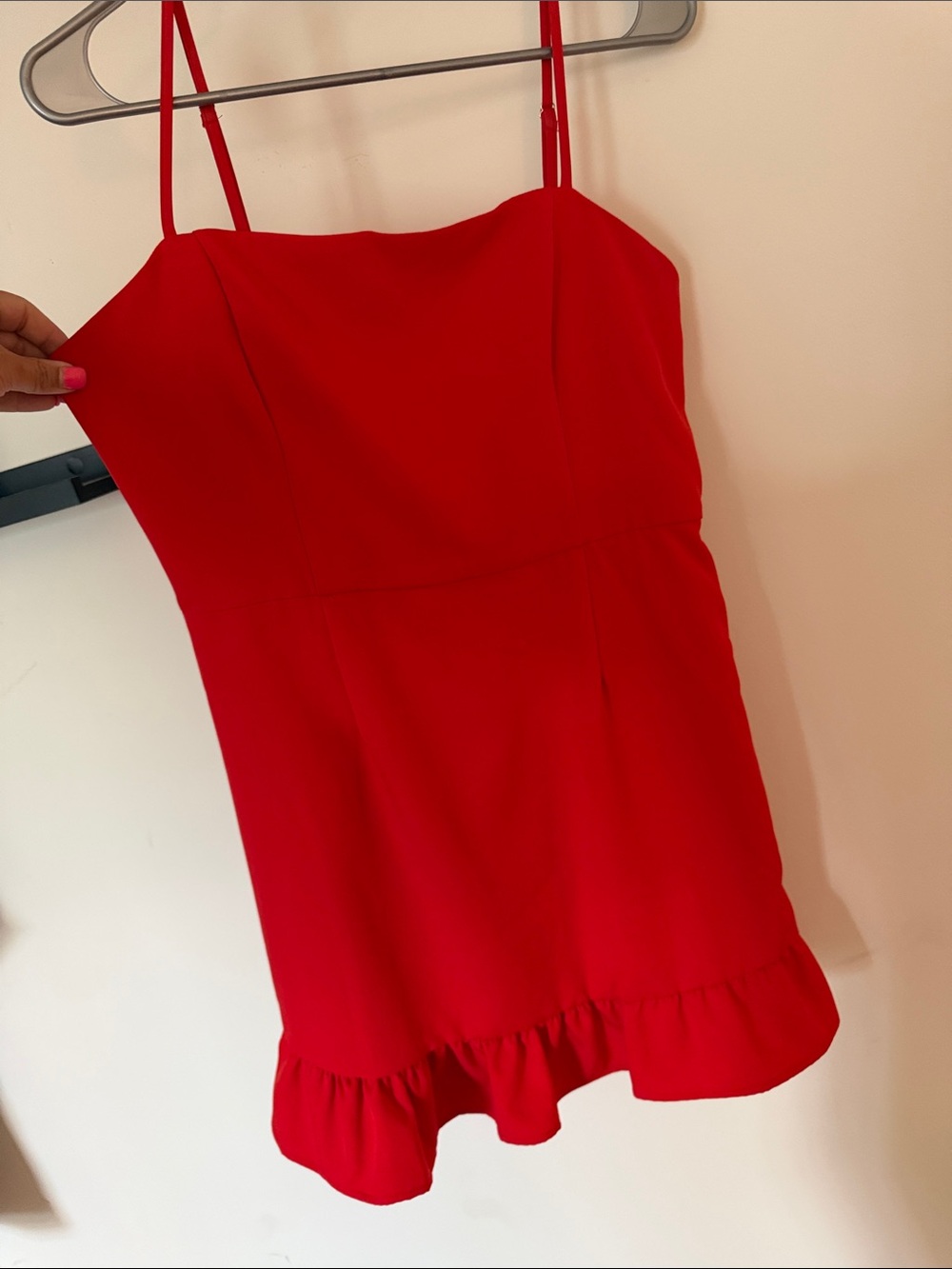 Red mini dress